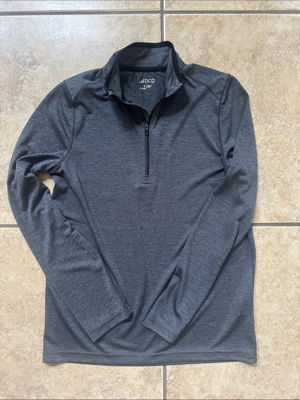 bcg boys Gray 1/4 Zip Pullover
